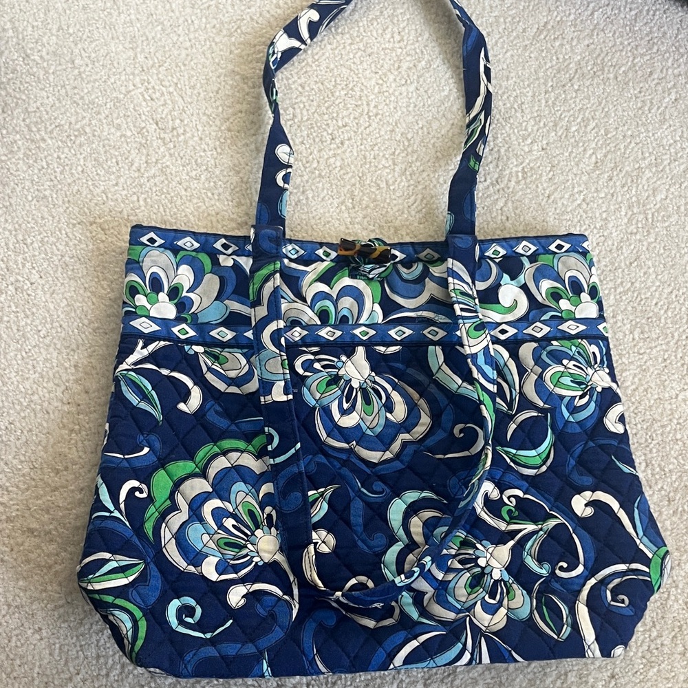 Vera Bradley Blue and Green Floral Tote